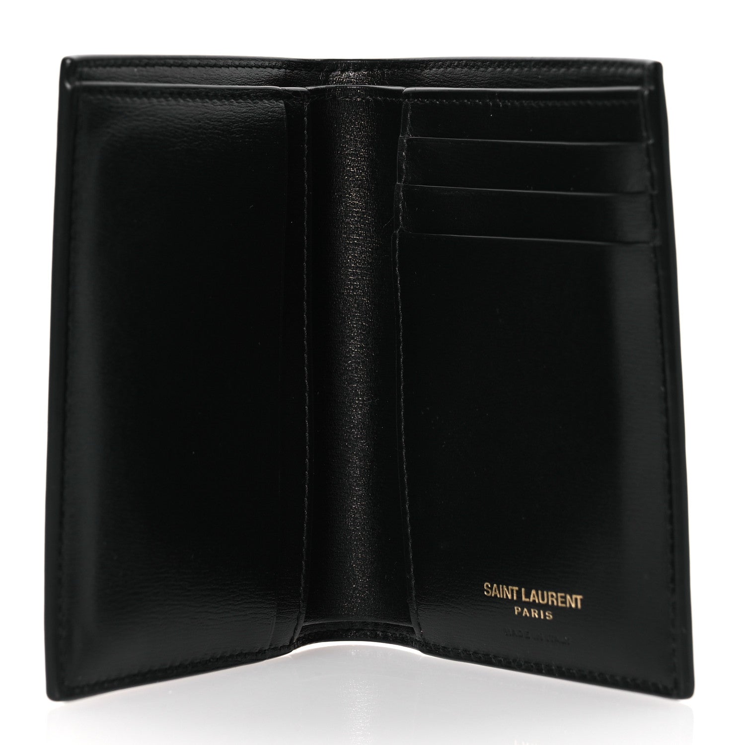 Saint Laurent Calfskin Techno Credit Card Wallet Black 5 of 12