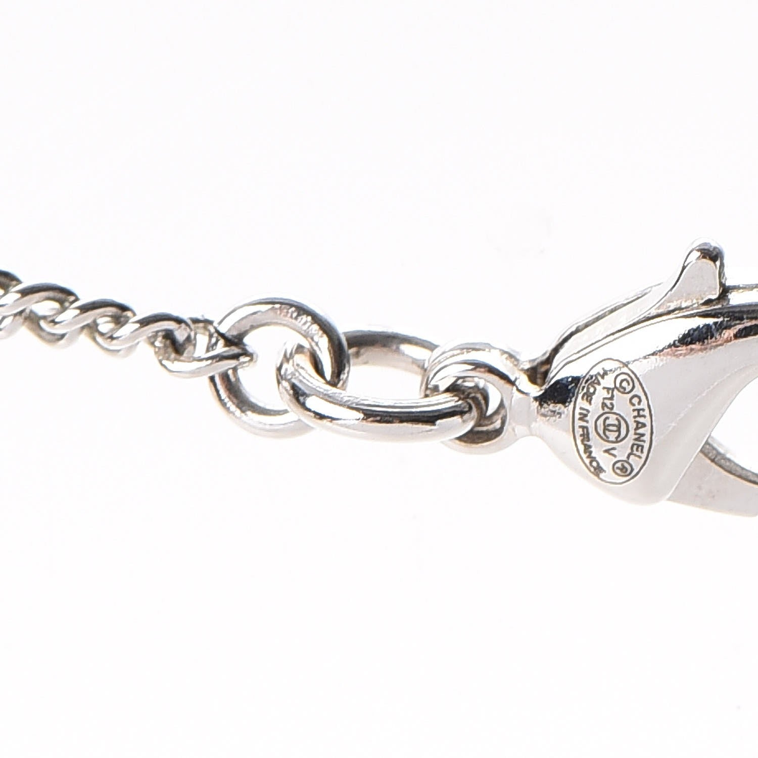 Chanel Crystal Timeless CC Necklace Silver 6 of 7