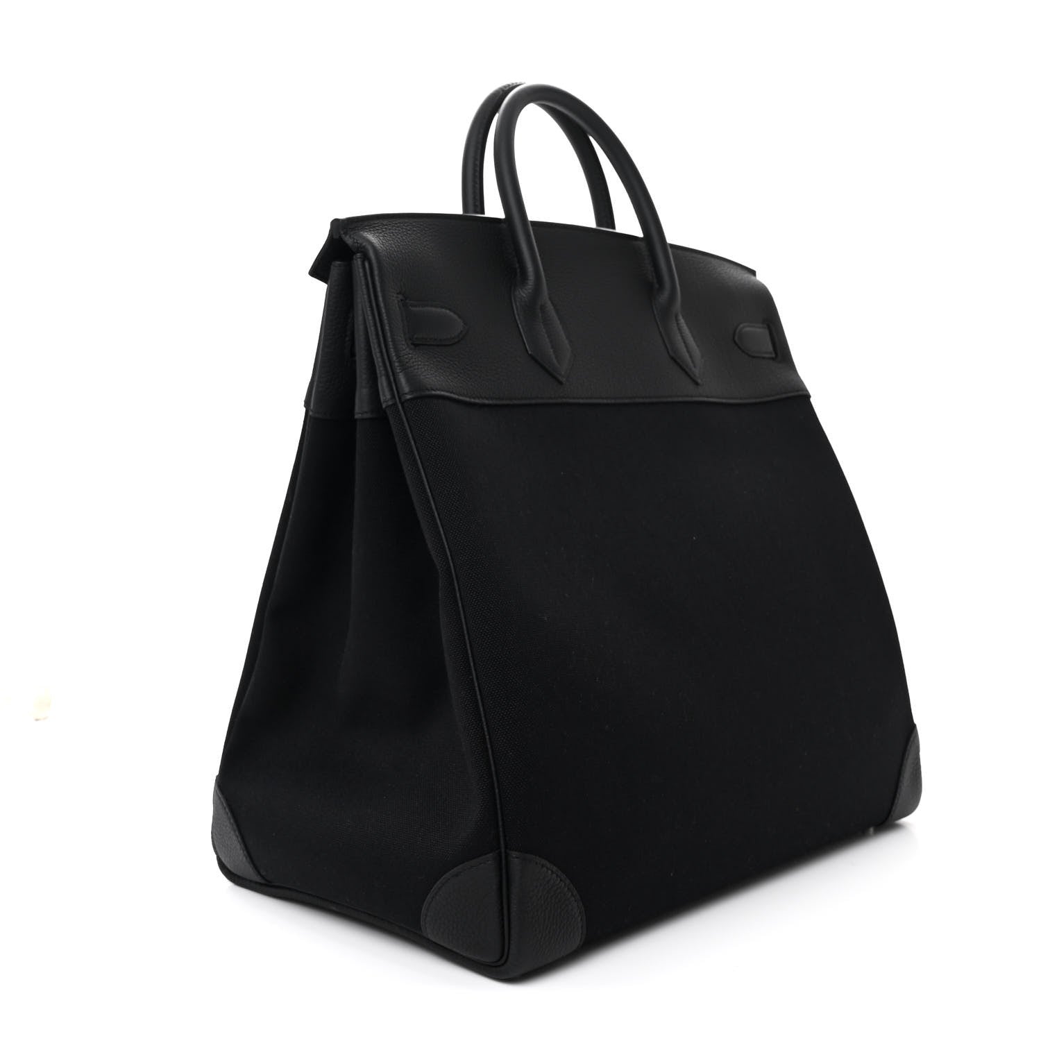 Hermes Togo Toile HAC Travel Birkin 40 Black 3 of 11