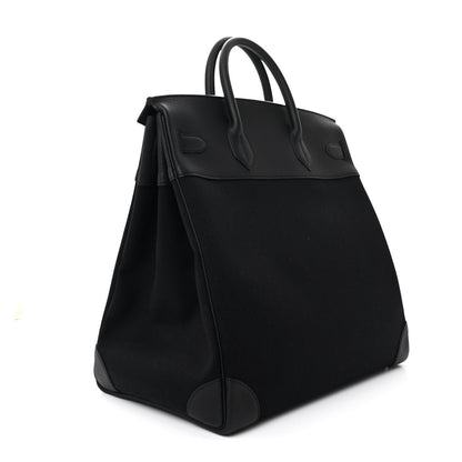 Hermes Togo Toile HAC Travel Birkin 40 Black 3 of 11