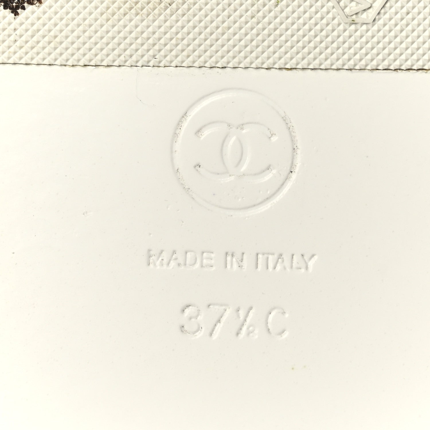 Chanel Shiny Goatskin Quilted CC Mules Sandals 37.5 White 7 of 8