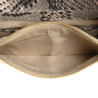 Nancy Gonzalez Snakeskin Flap Clutch White Grey 6 of 14