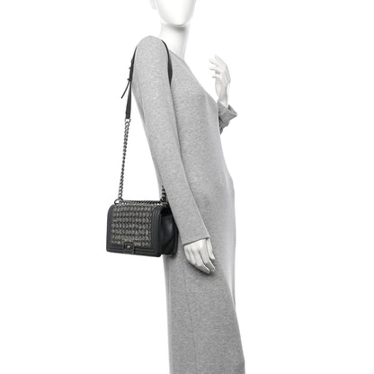 Chanel Tweed Calfskin Medium Boy Flap Grey 2 of 11