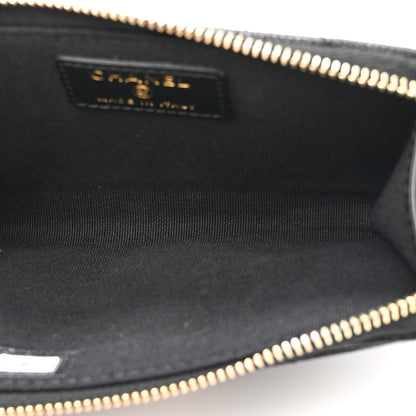 Chanel Caviar Quilted Crystal CC Zip Around Card Holder Black 6 of 9