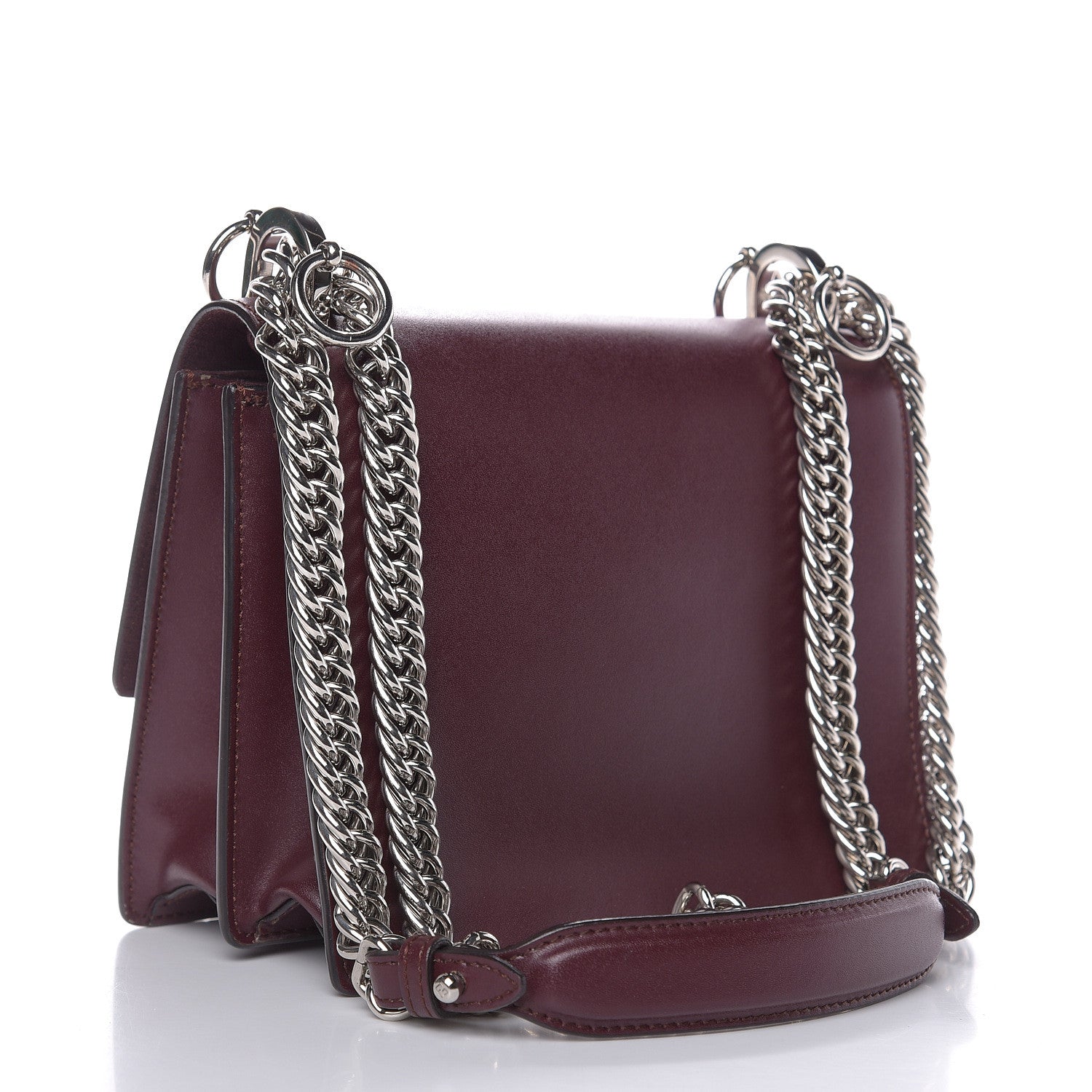 Fendi Vitello Liberty Studded Small Kan I Shoulder Bag Bordeaux Multicolor 3 of 10