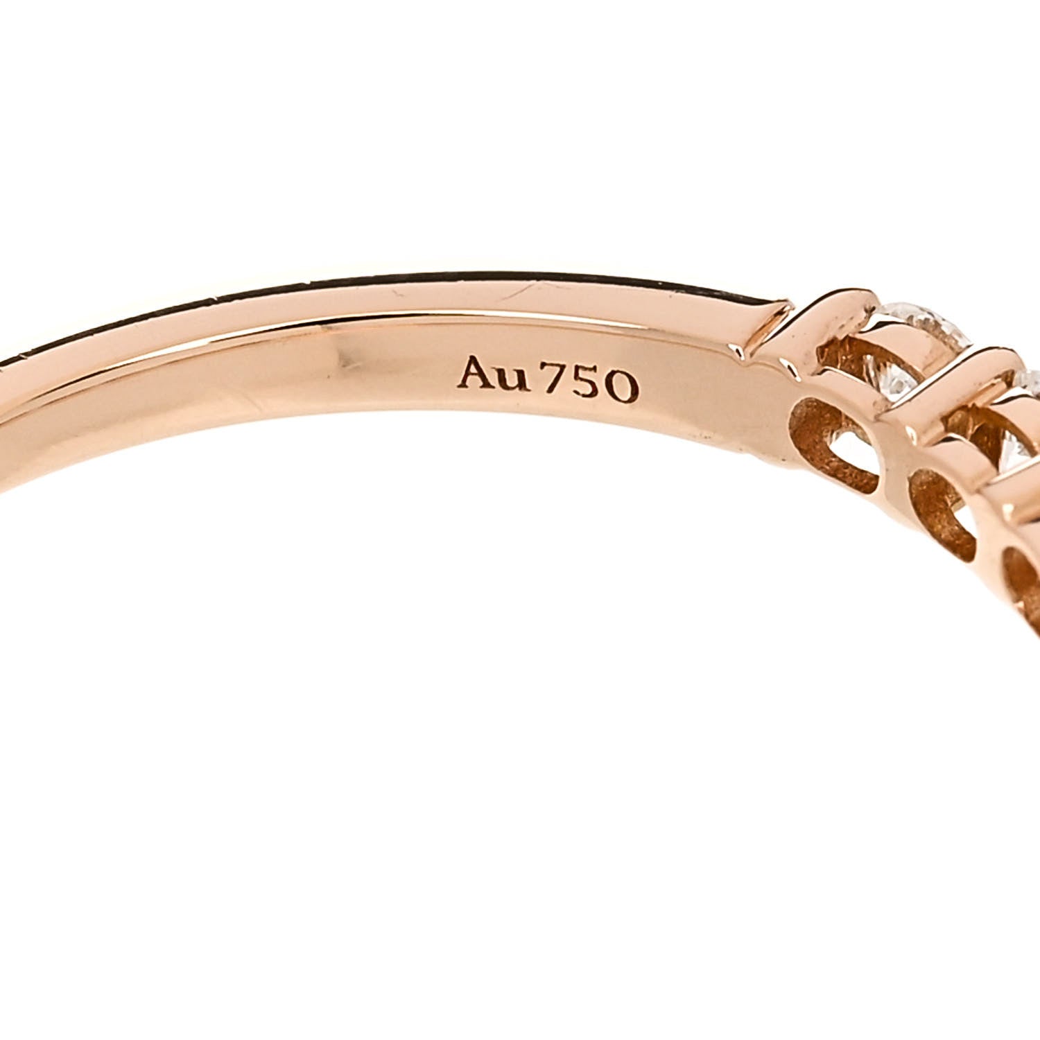 Tiffany 18K Rose Gold Diamond 2mm Embrace Half Eternity Band Ring 53 6.5 5 of 6