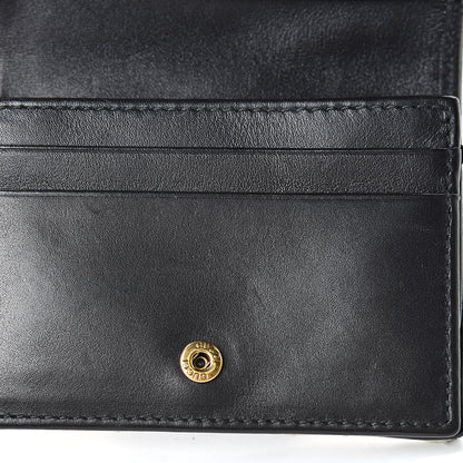 Gucci Calfskin Matelasse GG Marmont Card Case Wallet Black White 8 of 9