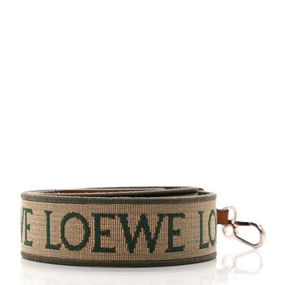 Loewe Calfskin Jacquard Anagram Strap Green Tan 2 of 4