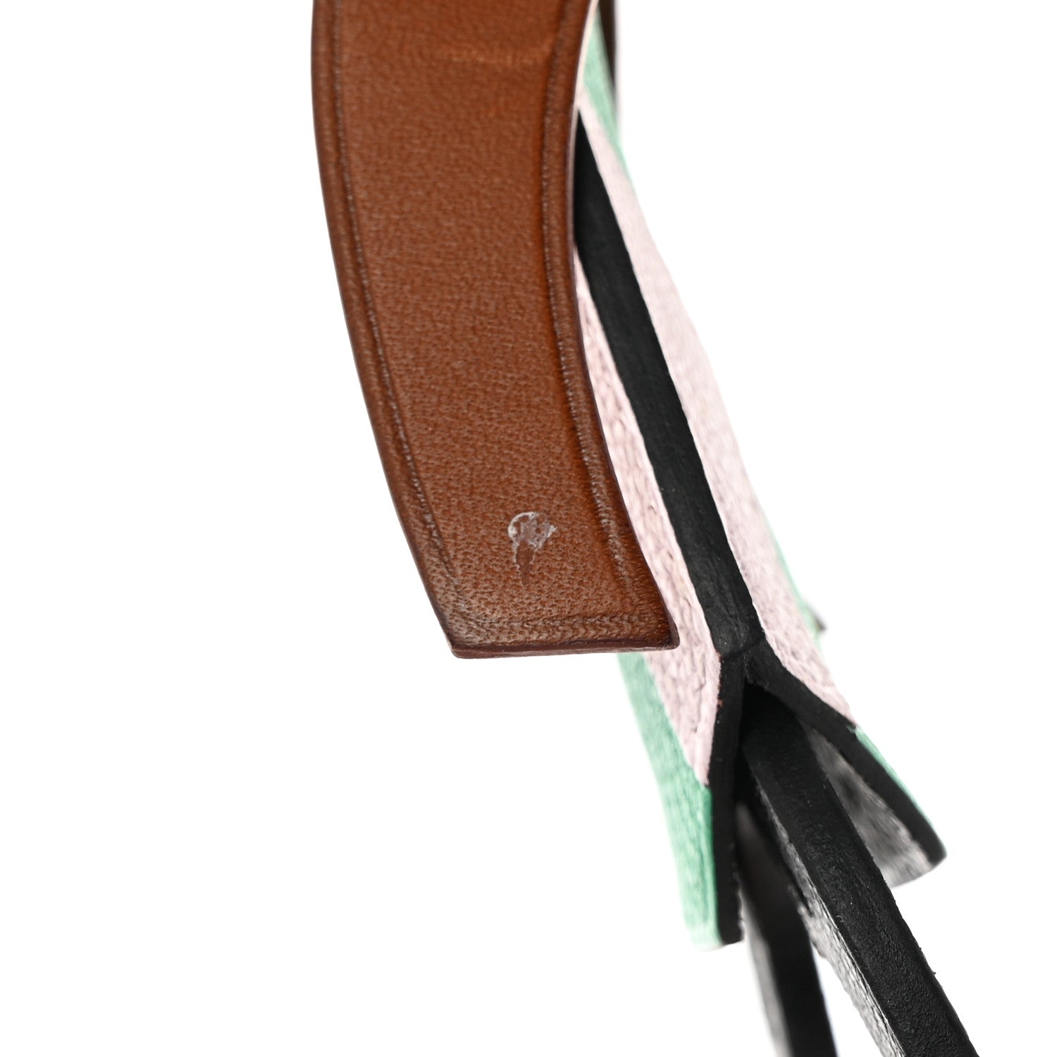 Hermes Chevre Mysore Barenia Jockey Bag Charm Black Menthe Mauve Pale Fauve 4 of 6