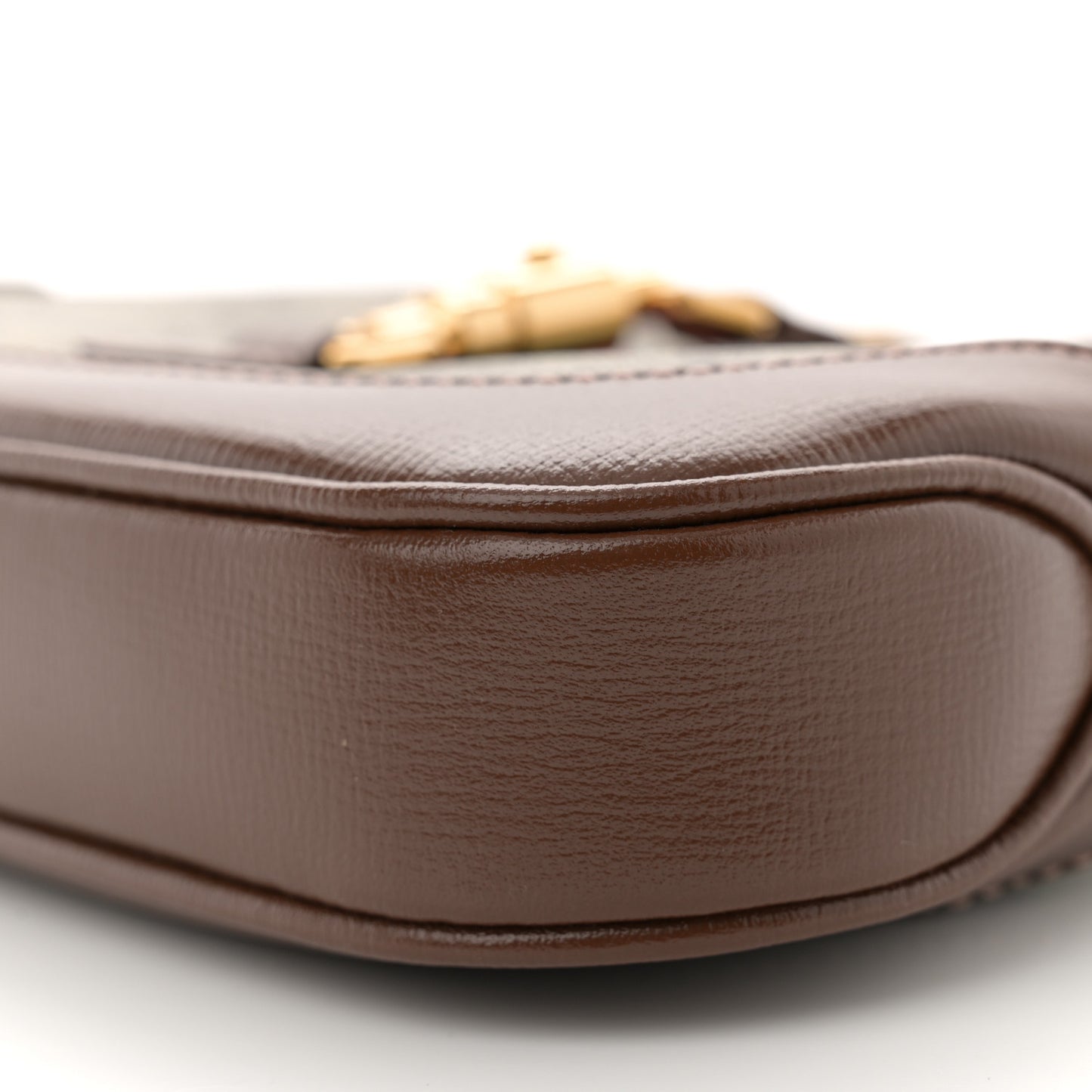 GG Supreme Monogram Azalea Calfskin Web Mini Jackie 1961 Hobo Beige Ebony Brown Sugar