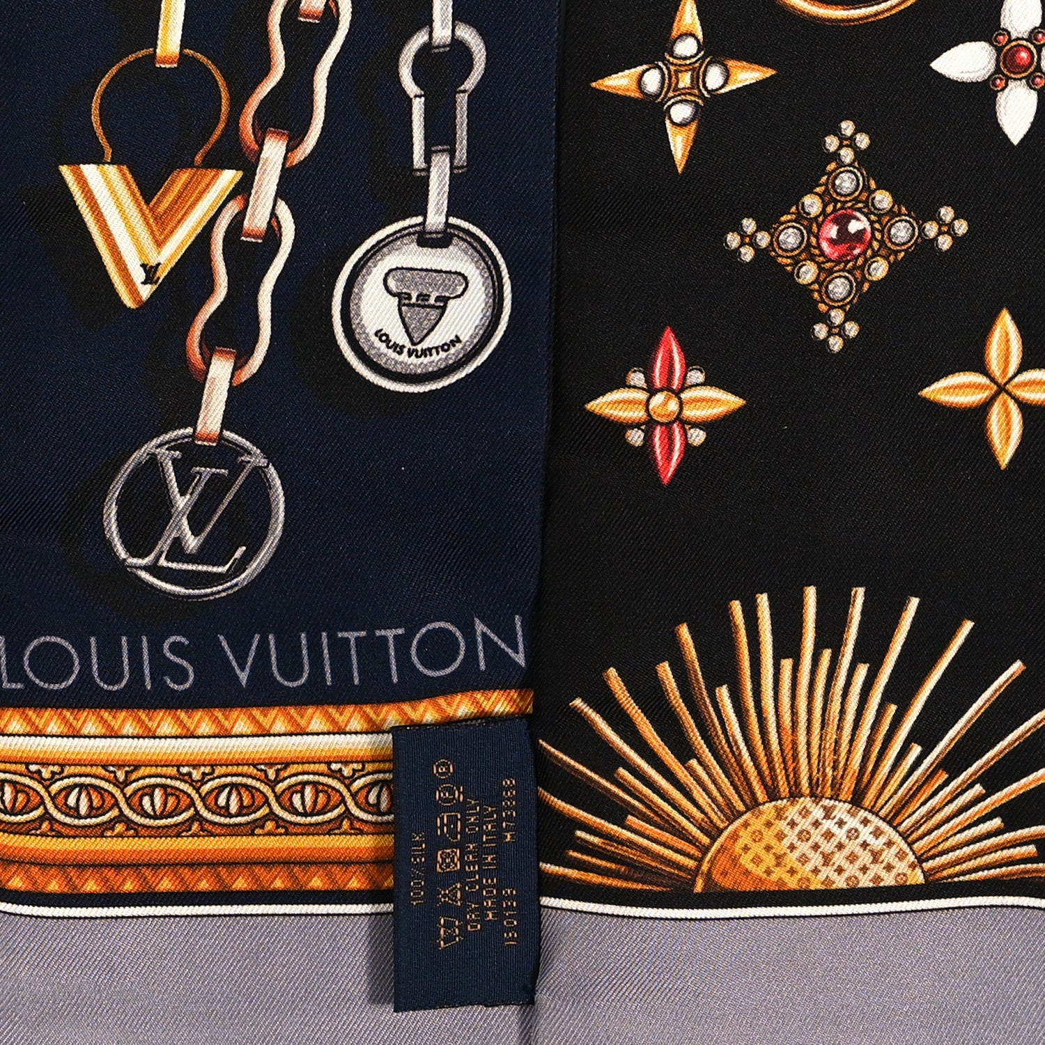 Louis Vuitton Silk Monogram Vendome Bandeau Navy 4 of 4