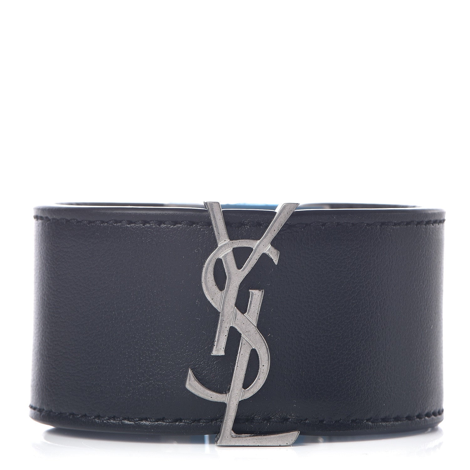 Saint Laurent Calfskin Monogram Bracelet Black 1 of 7
