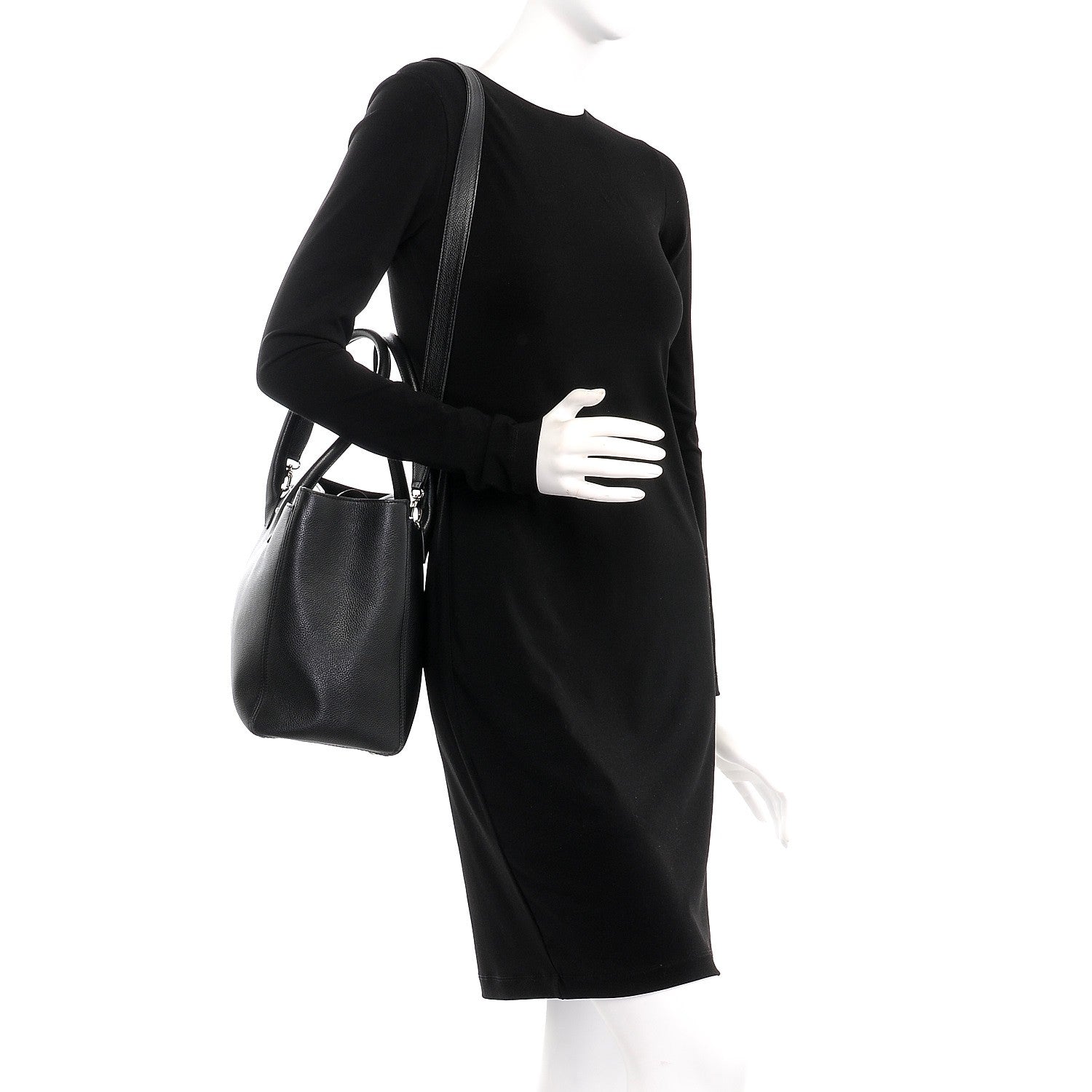 Chanel Calfskin Cerf Executive Shopper Tote Black 2 of 10
