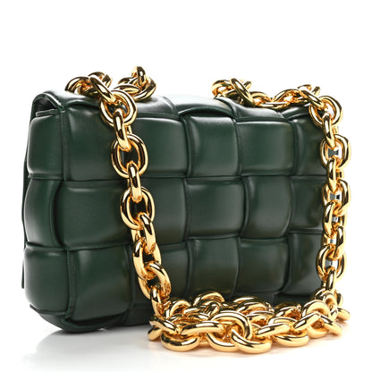 Bottega Veneta Lambskin Maxi Intreccio Padded Chain Cassette Crossbody Bag Raintree 2 of 9