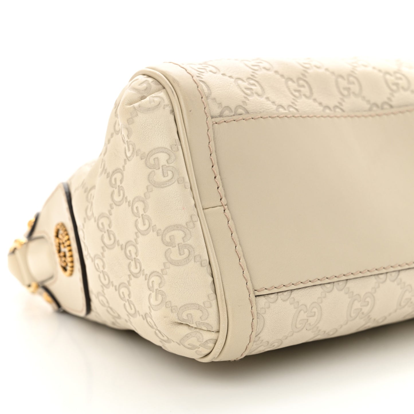 Guccissima Small Scarlett Studded Interlocking G Hobo Off White