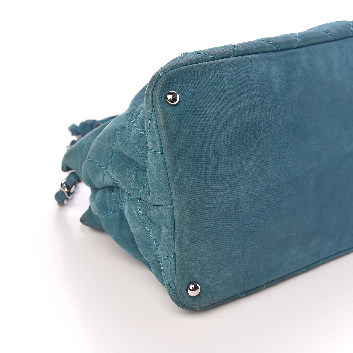 Chanel Iridescent Calfskin Quilted Small Sea Hit Tote Turquoise 5 of 11