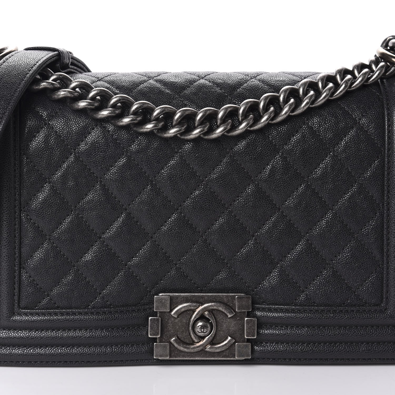 Chanel Iridescent Caviar Quilted Medium Boy Flap Black 10 of 11