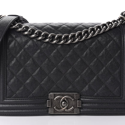 Chanel Iridescent Caviar Quilted Medium Boy Flap Black 10 of 11