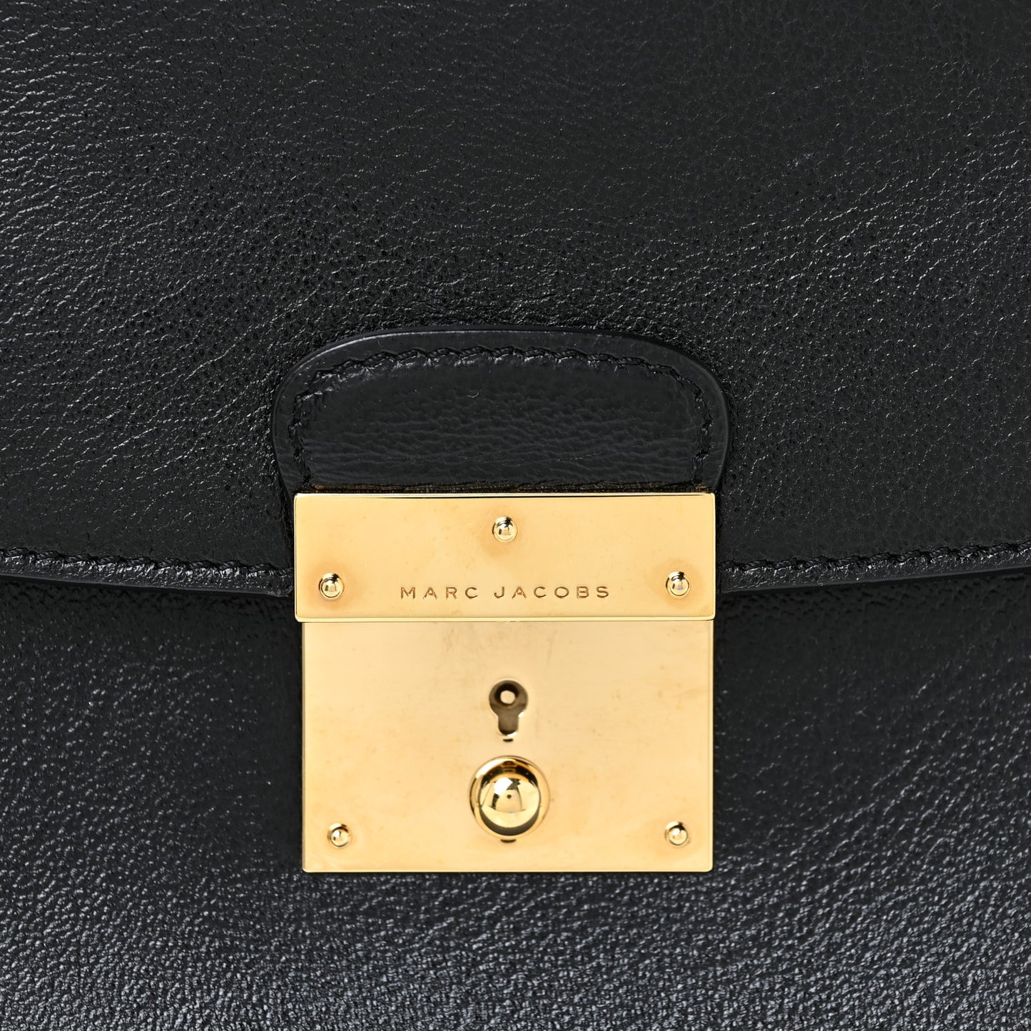 Textured Calfskin Satchel Black