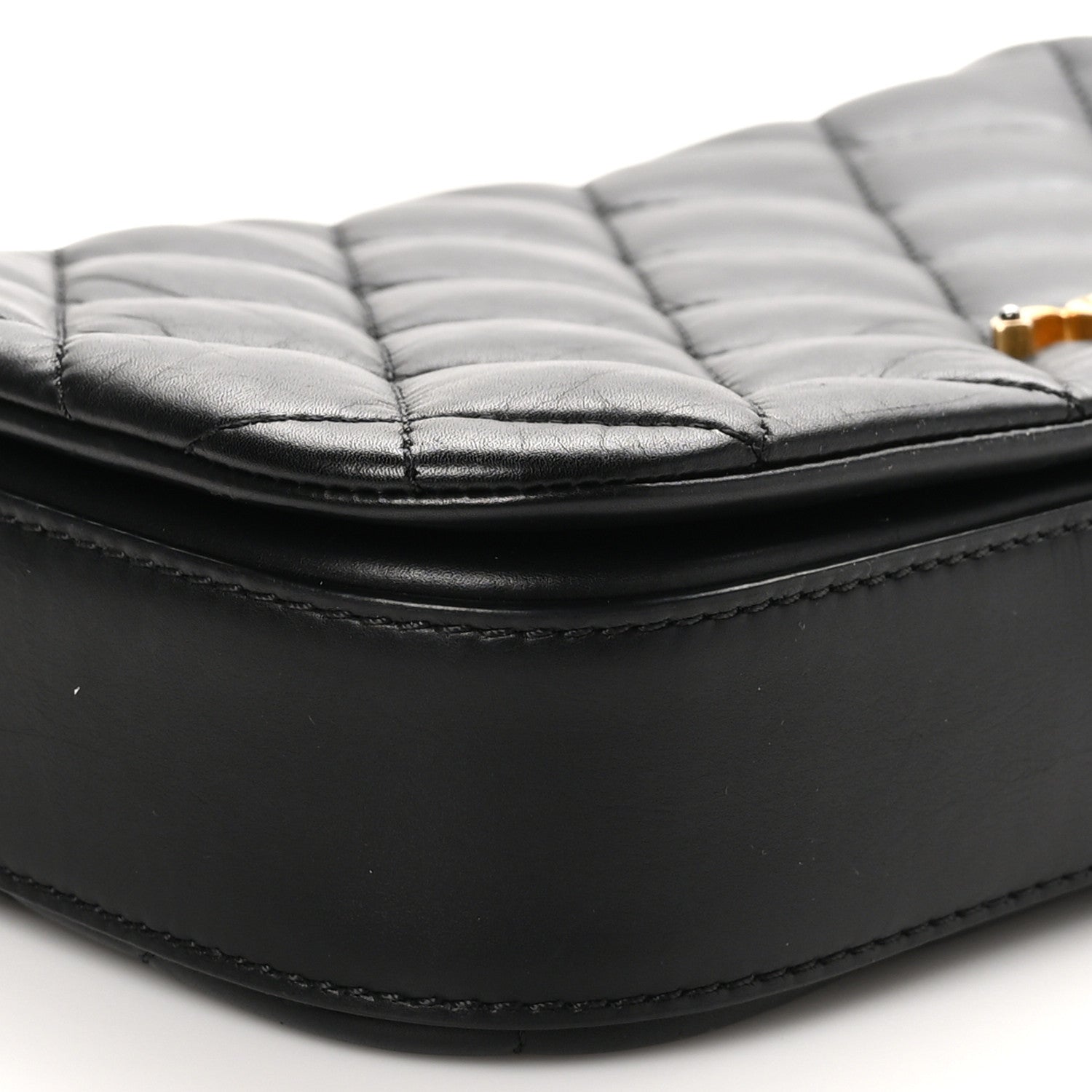 Chanel Calfskin Quilted Nailed CC Flap Bag Black 9 of 10
