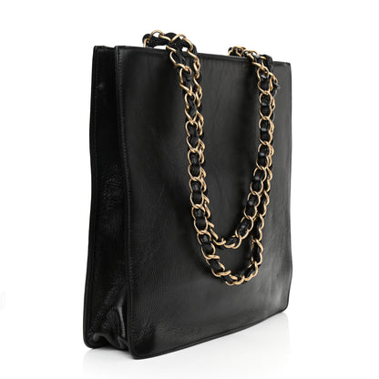 Chanel Shiny Aged Calfskin North South Shopping Bag Black 3 of 14