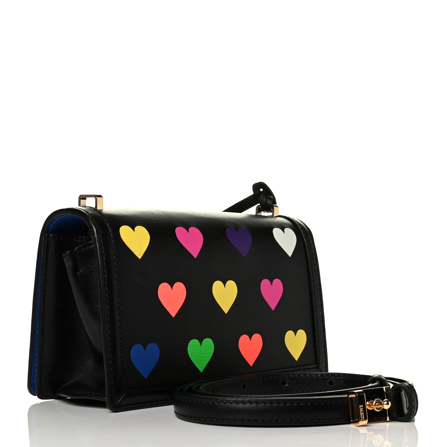 Loewe Calfskin Hearts Small Barcelona Shoulder Bag Black 2 of 5