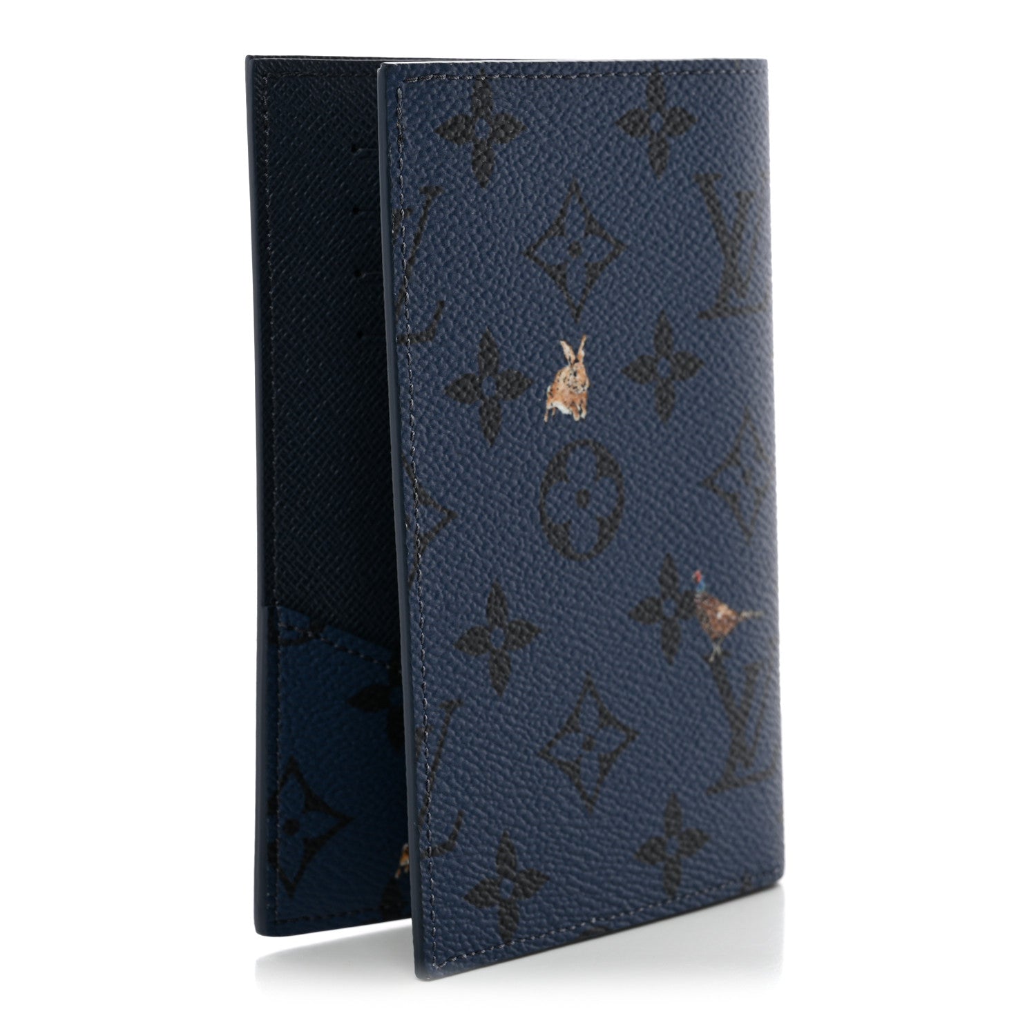 Louis Vuitton Monogram Forest Passport Cover Navy 3 of 8