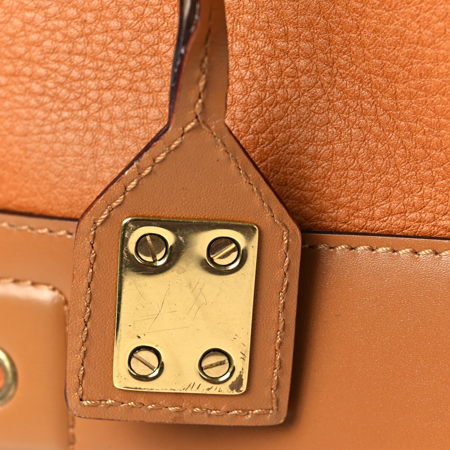 Christian Dior Grained Calfskin Street Chic Top Handle Bag Brown 8 of 9