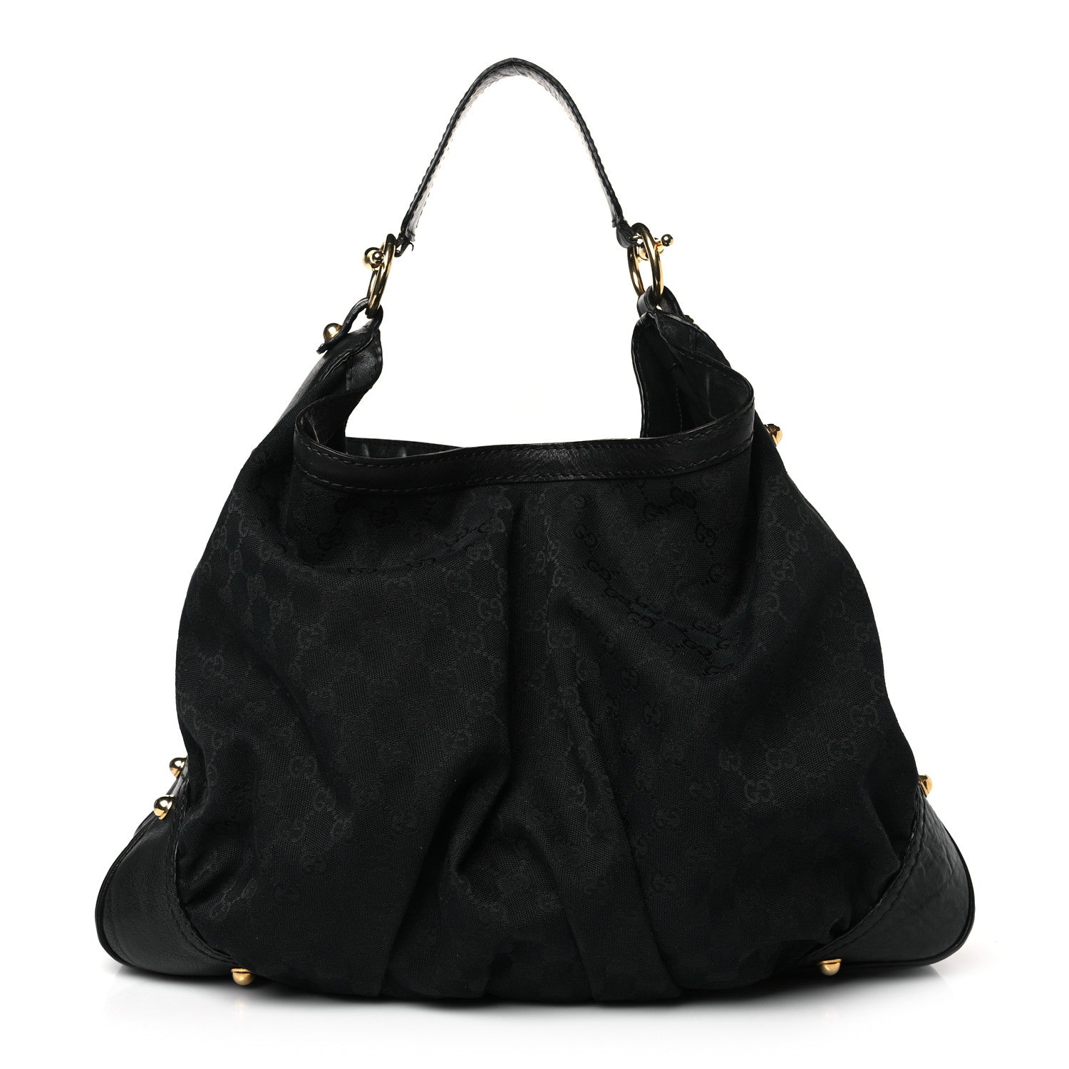 Gucci Monogram Large Jockey Hobo Black 1 of 11