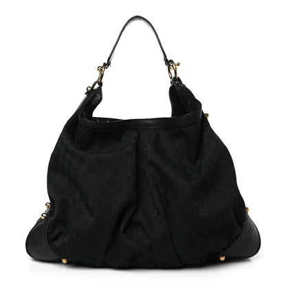 Gucci Monogram Large Jockey Hobo Black 1 of 11