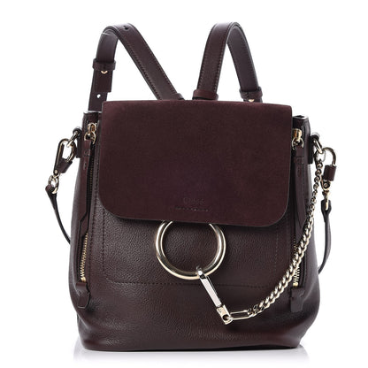 Chloe Suede Calfskin Small Faye Backpack Carbon Brown 1 of 7