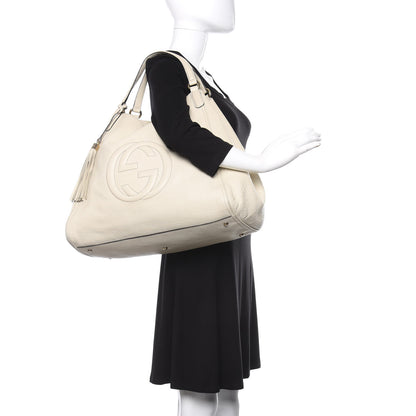 Gucci Pebbled Calfskin Large Soho Shoulder Bag Off White 2 of 15