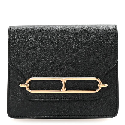 Hermes Chevre Mysore Roulis Slim Wallet Black 1 of 9