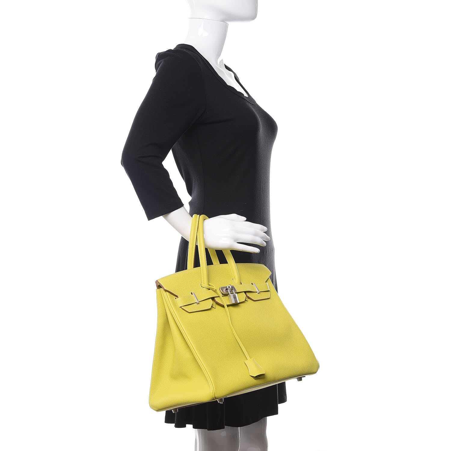 Hermes Epsom Horseshoe Birkin 35 Lime 2 of 10