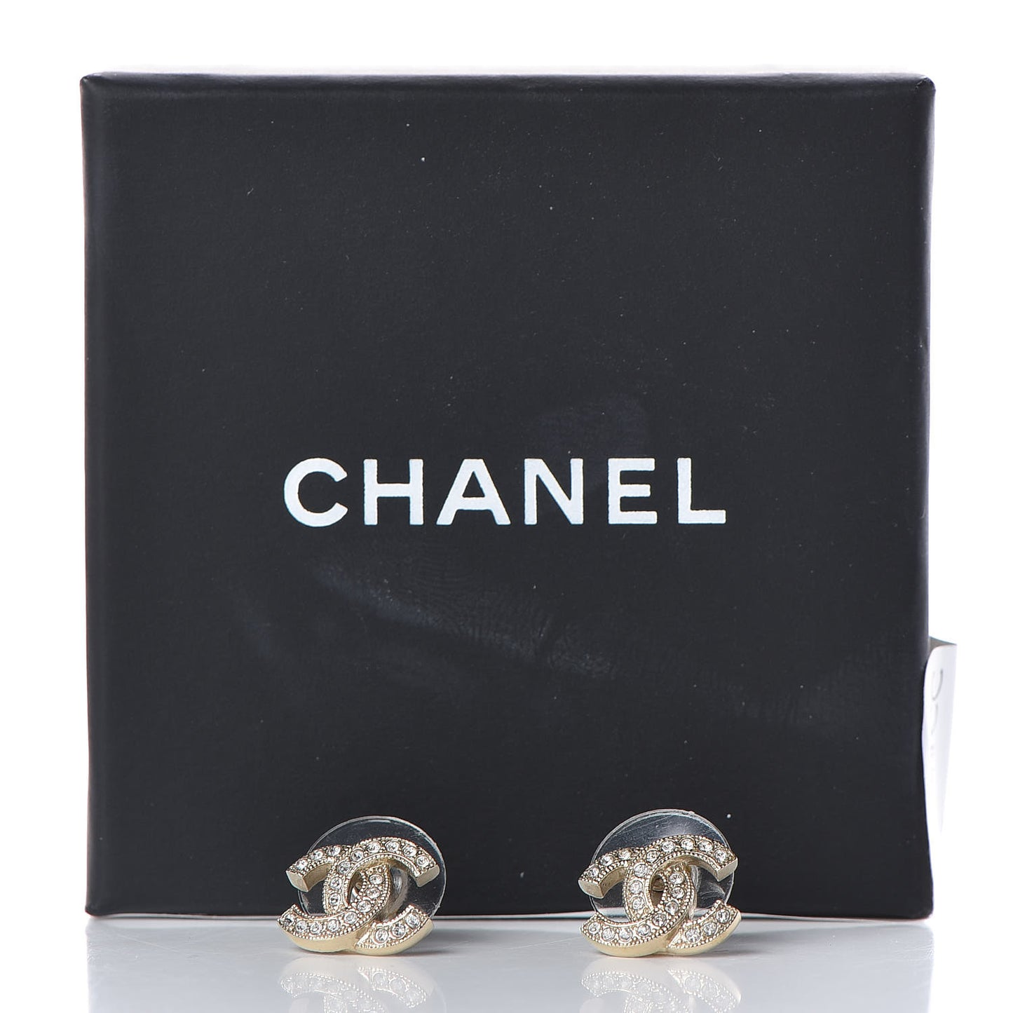 Crystal Mini CC Earrings Gold