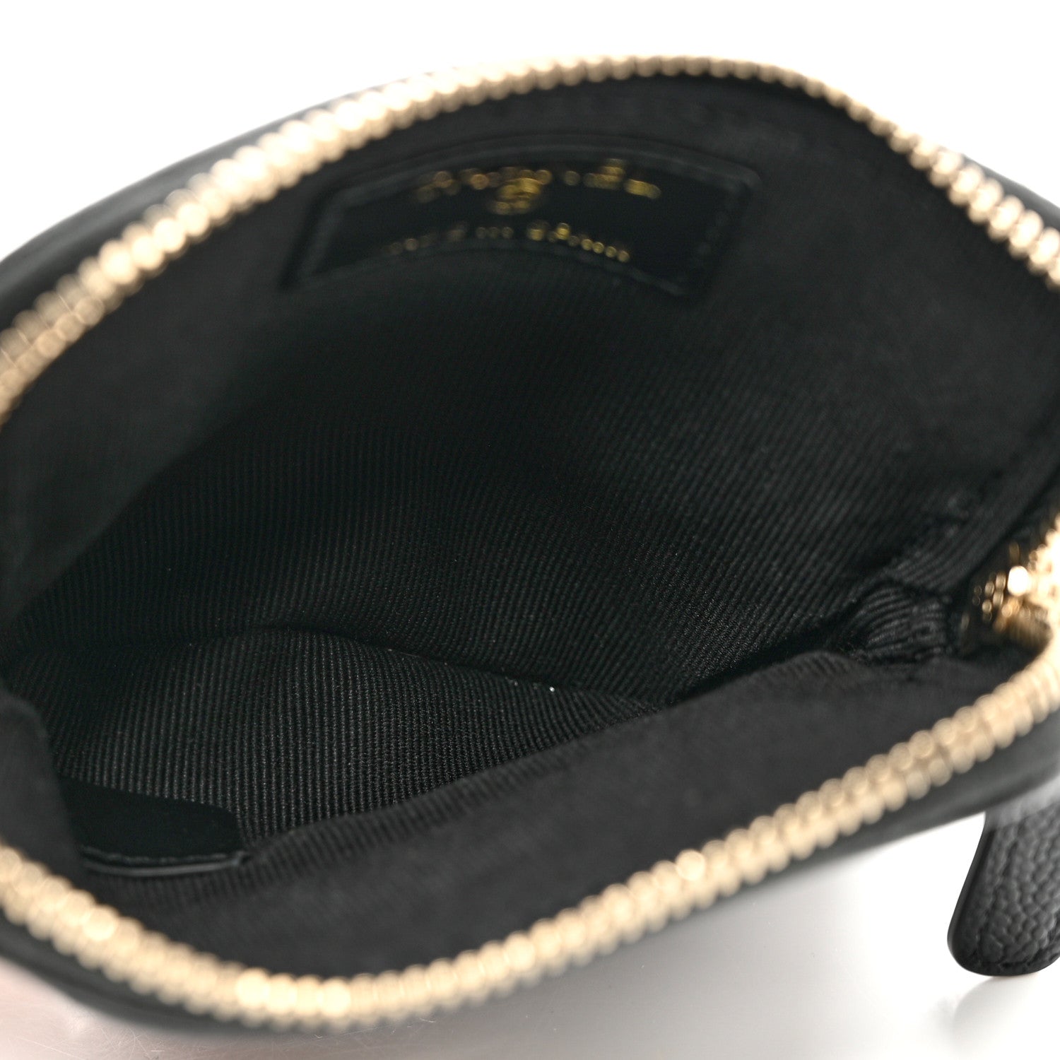 Chanel Caviar Quilted Crystal Zip Card Holder Wallet Black 5 of 7
