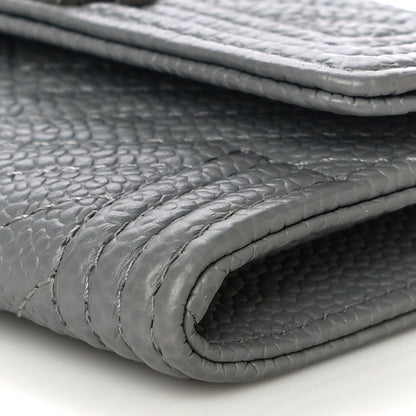 Chanel Caviar Chevron Quilted Boy Card Holder Grey 11 of 13