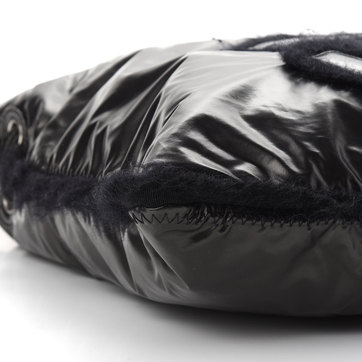 Chanel Vinyl Mohair Trimmed CC Bonbons Tote Black 8 of 9
