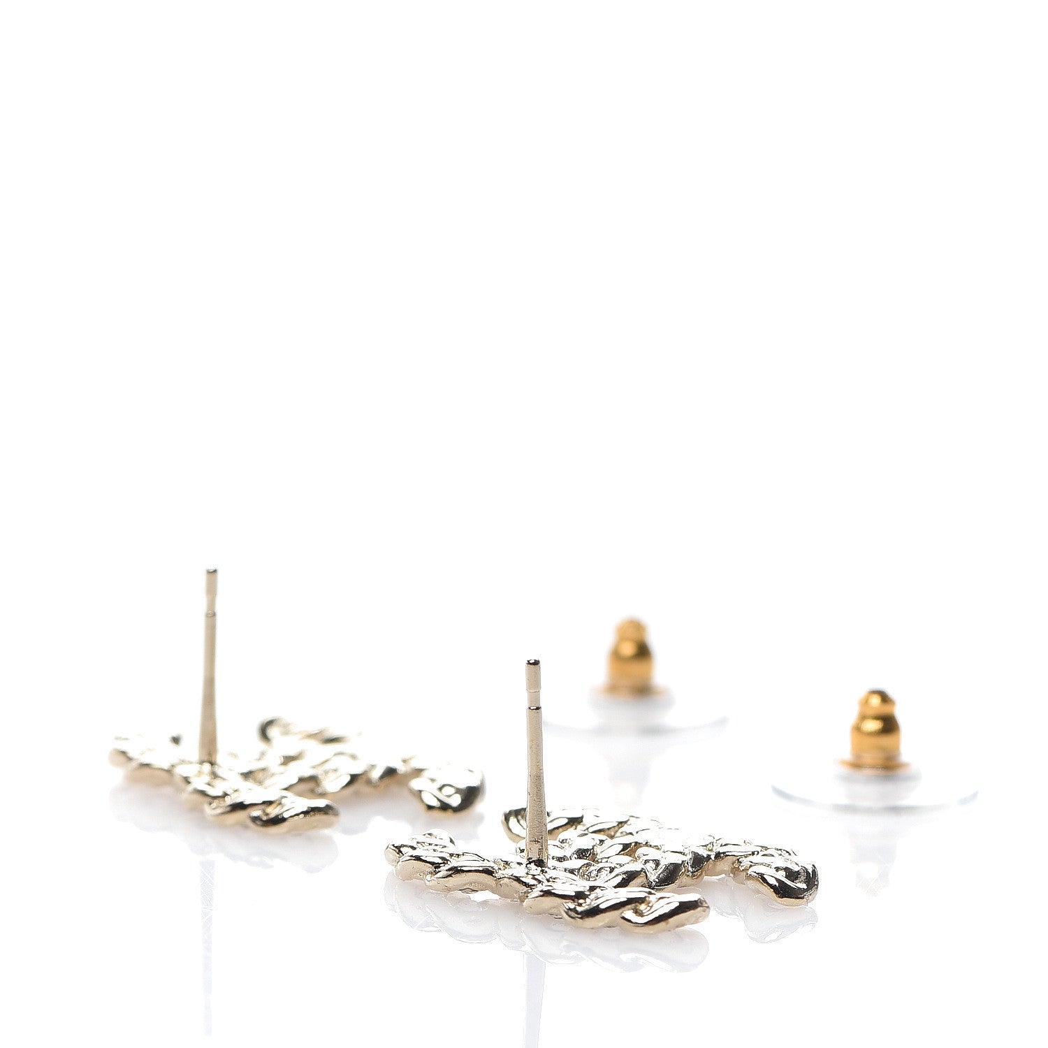 Chanel Crystal Pearls Coronation CC Earrings Gold 4 of 5