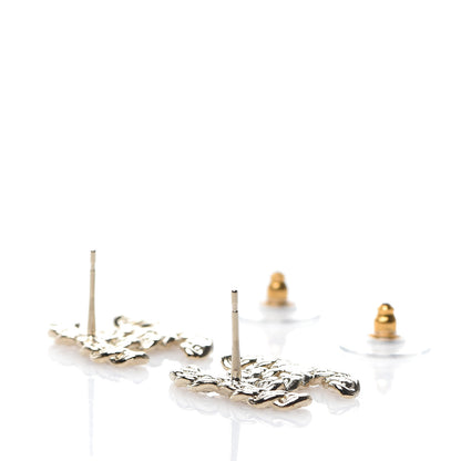 Chanel Crystal Pearls Coronation CC Earrings Gold 4 of 5