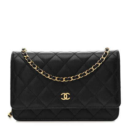 Chanel Caviar Quilted Wallet on Chain WOC Black 1 of 12