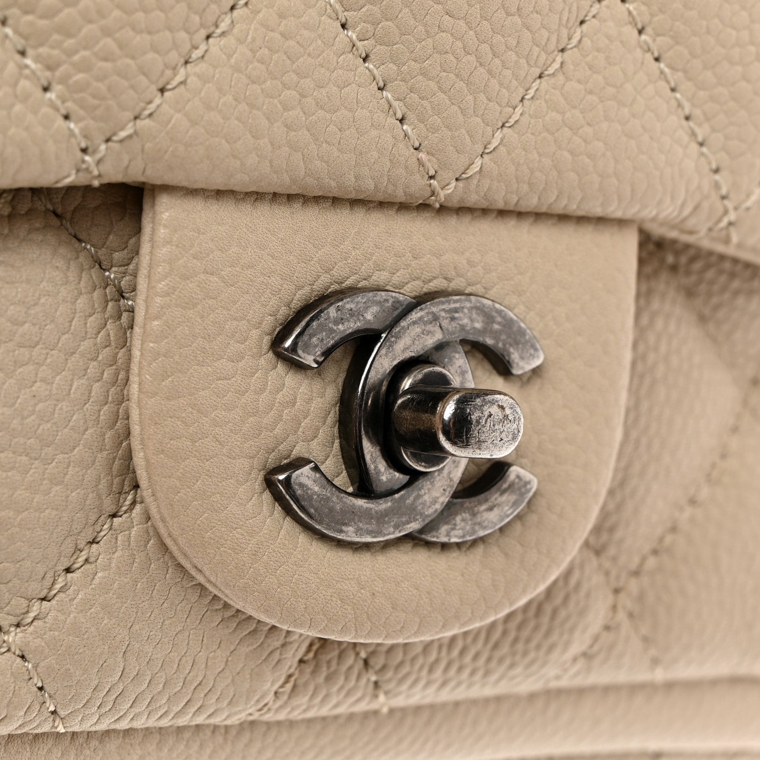Chanel Caviar Quilted Medium Now and Forever Flap Ivory 13 of 13