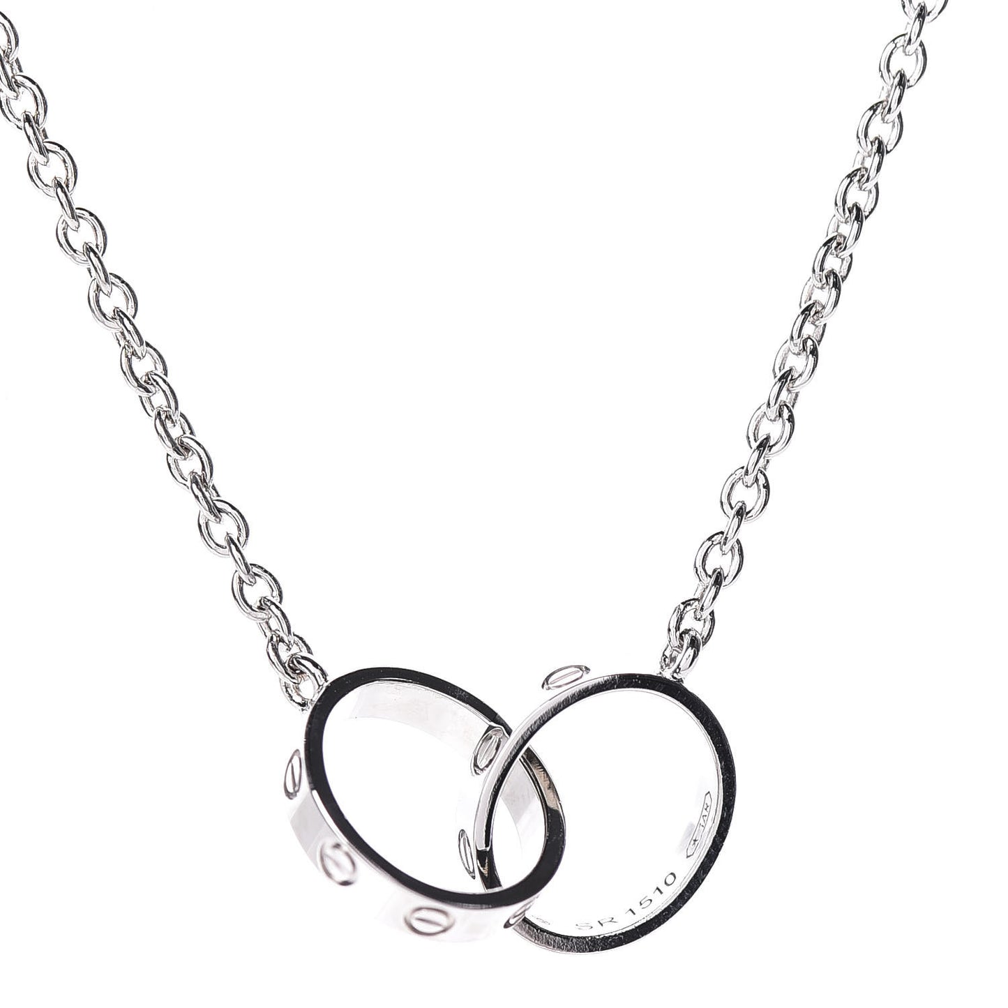 18K White Gold Interlocking LOVE Necklace