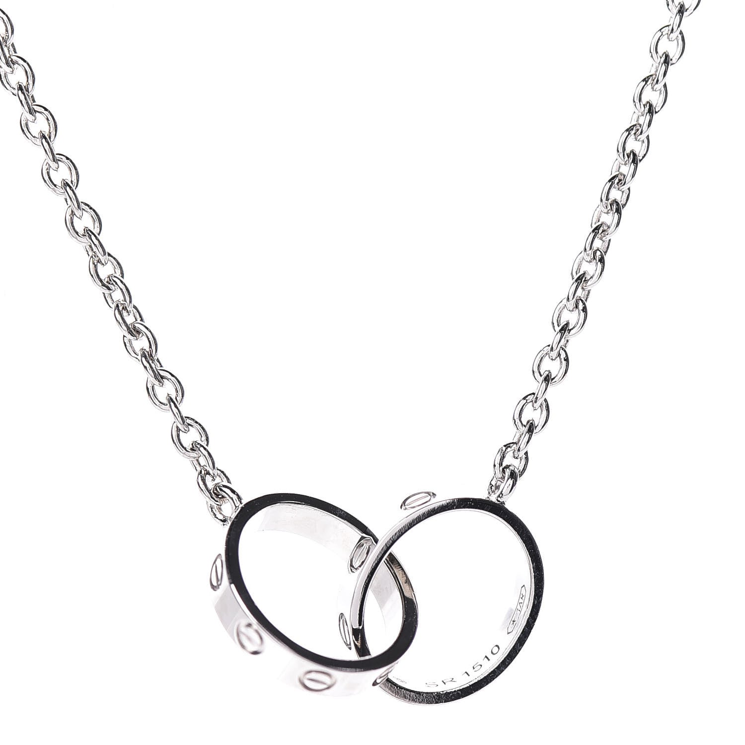 Cartier 18K White Gold Interlocking LOVE Necklace 4 of 6