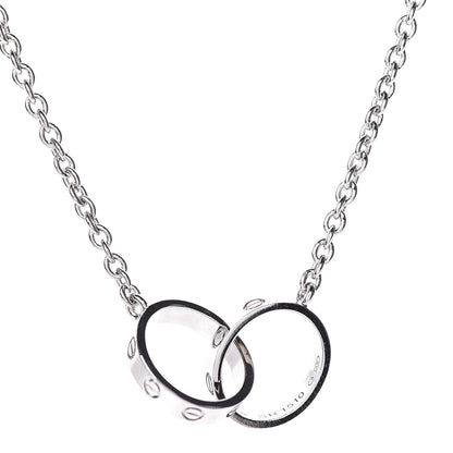 Cartier 18K White Gold Interlocking LOVE Necklace 4 of 6