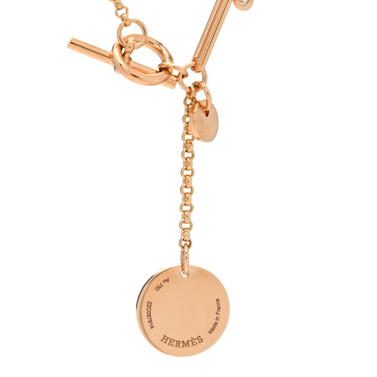 18K Rose Gold Diamond PM Ex-Libris Pendant Necklace