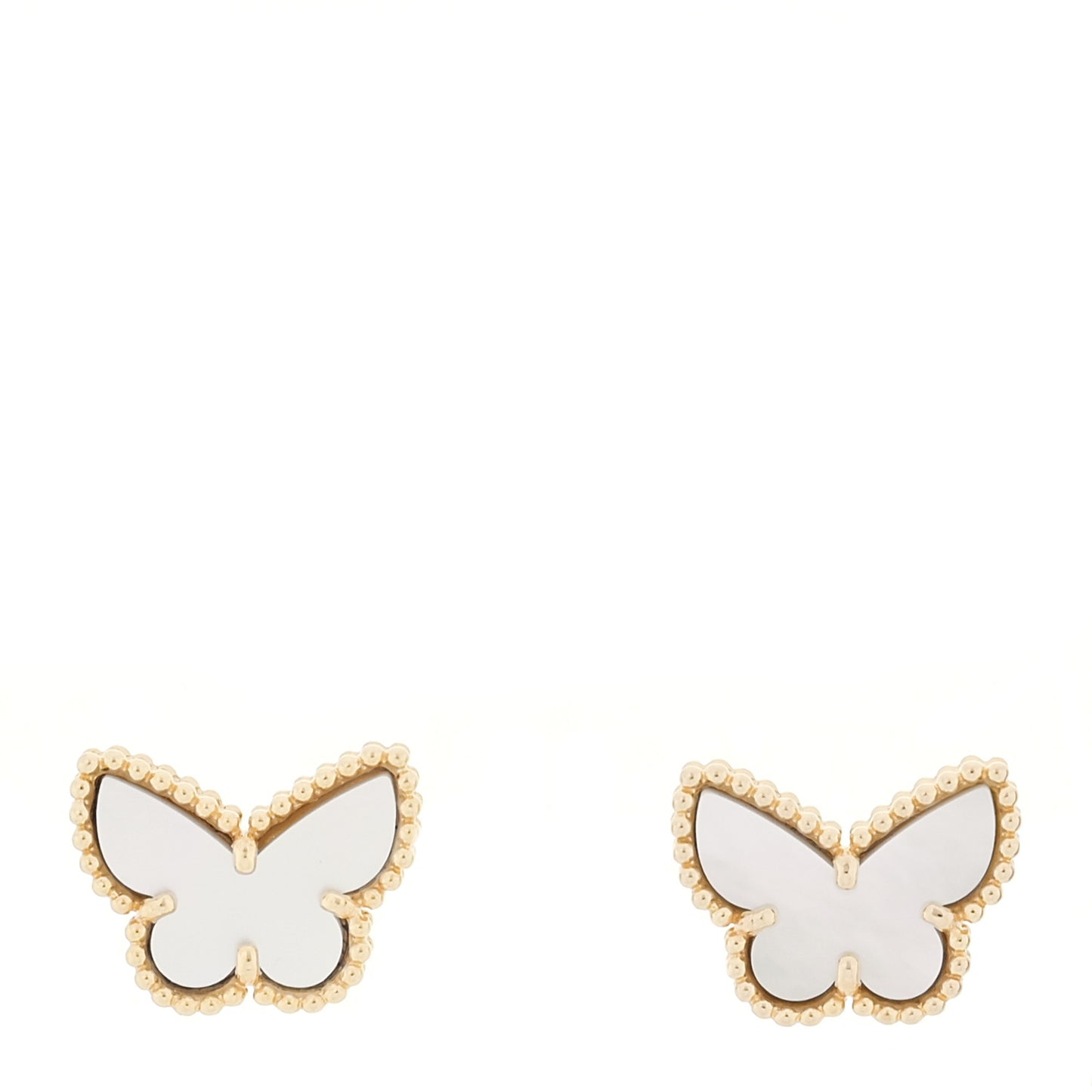 18K Yellow Gold Mother of Pearl Sweet Alhambra Butterfly Earrings