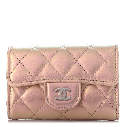 Chanel Iridescent Calfskin Quilted Classic 4 Key Holder Wallet Pink 1 of 7