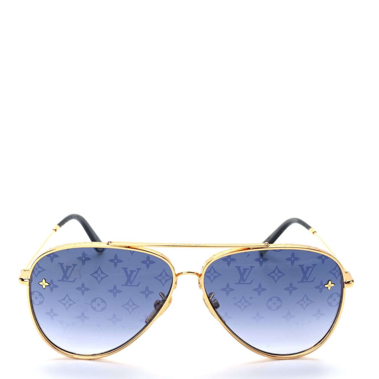 Louis Vuitton Metal Monogram The LV Pilot Sunglasses Z1782U Gradient Navy Blue 2 of 11