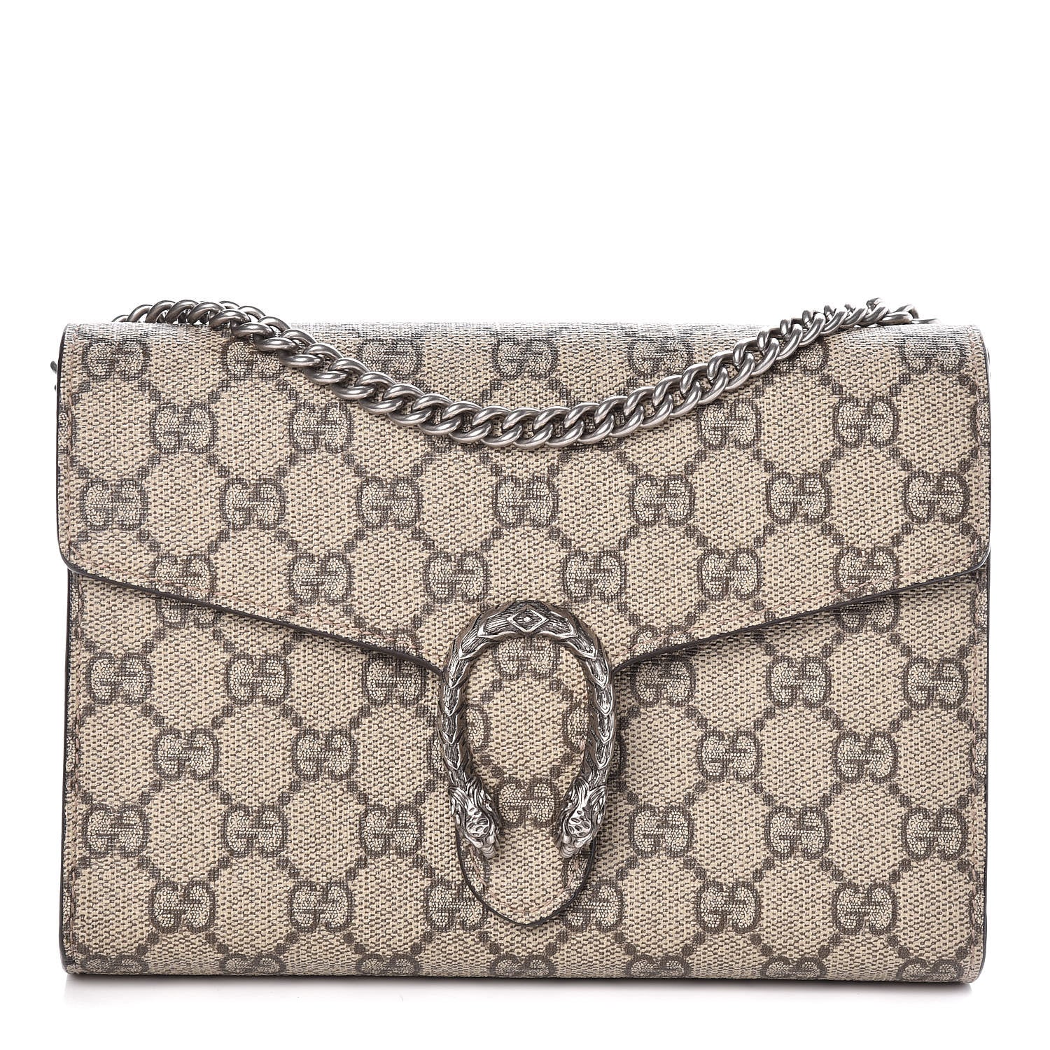 Gucci GG Supreme Monogram Mini Dionysus Chain Wallet Beige Taupe 1 of 9